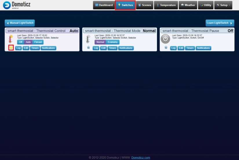 Domoticz MQTT cards configuration