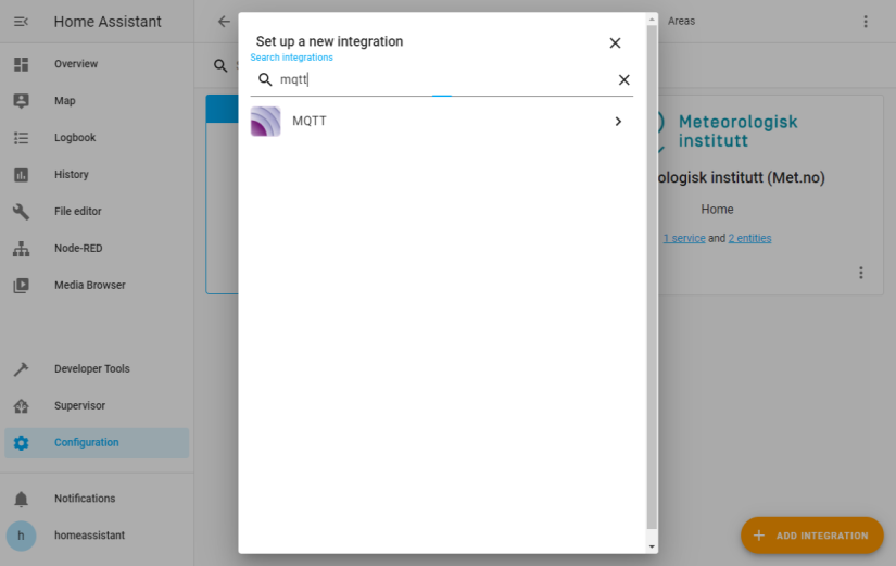 Home Assistant MQTT Integration Search